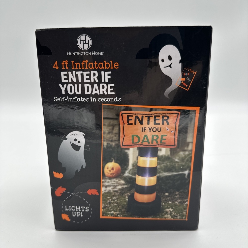 Halloween‎ 4 Ft Inflatable Light Up Cone Enter Banner Huntington Home New 2022